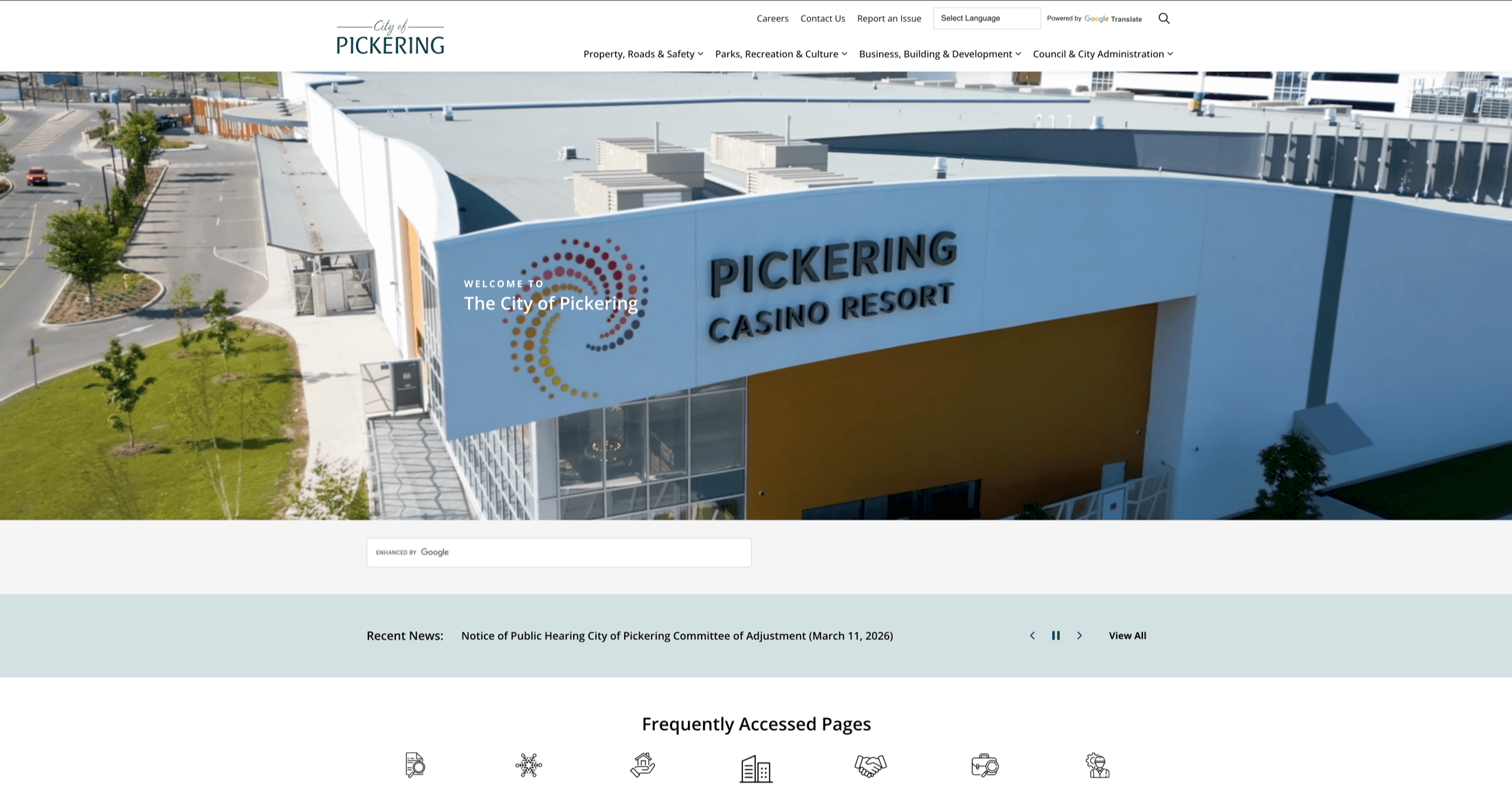 Pickering website preview background